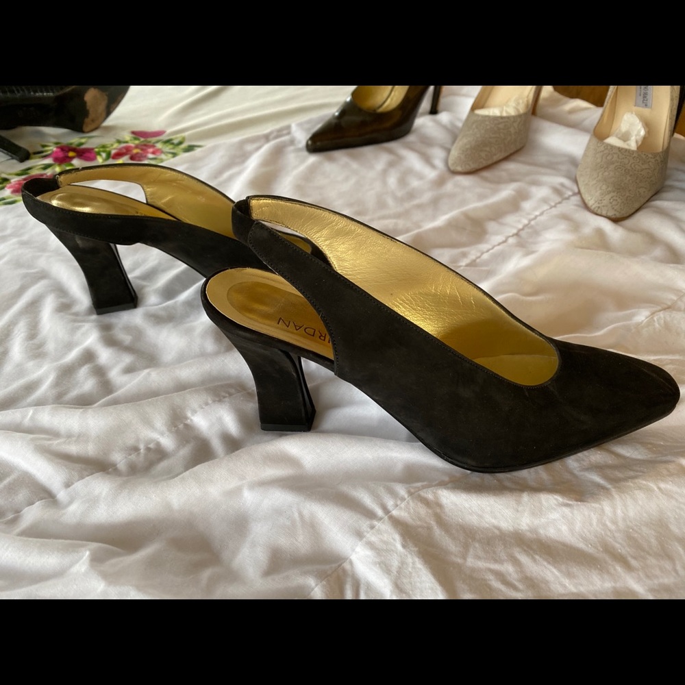 Charles Jourdan black Suede Slingbacks